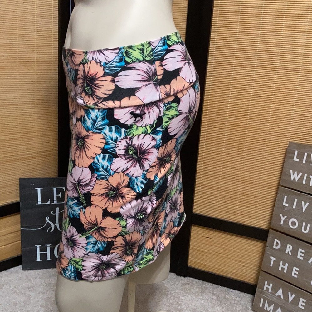 PINK hibiscus Hawaiian flower pencil skirt medium - Picture 2 of 7